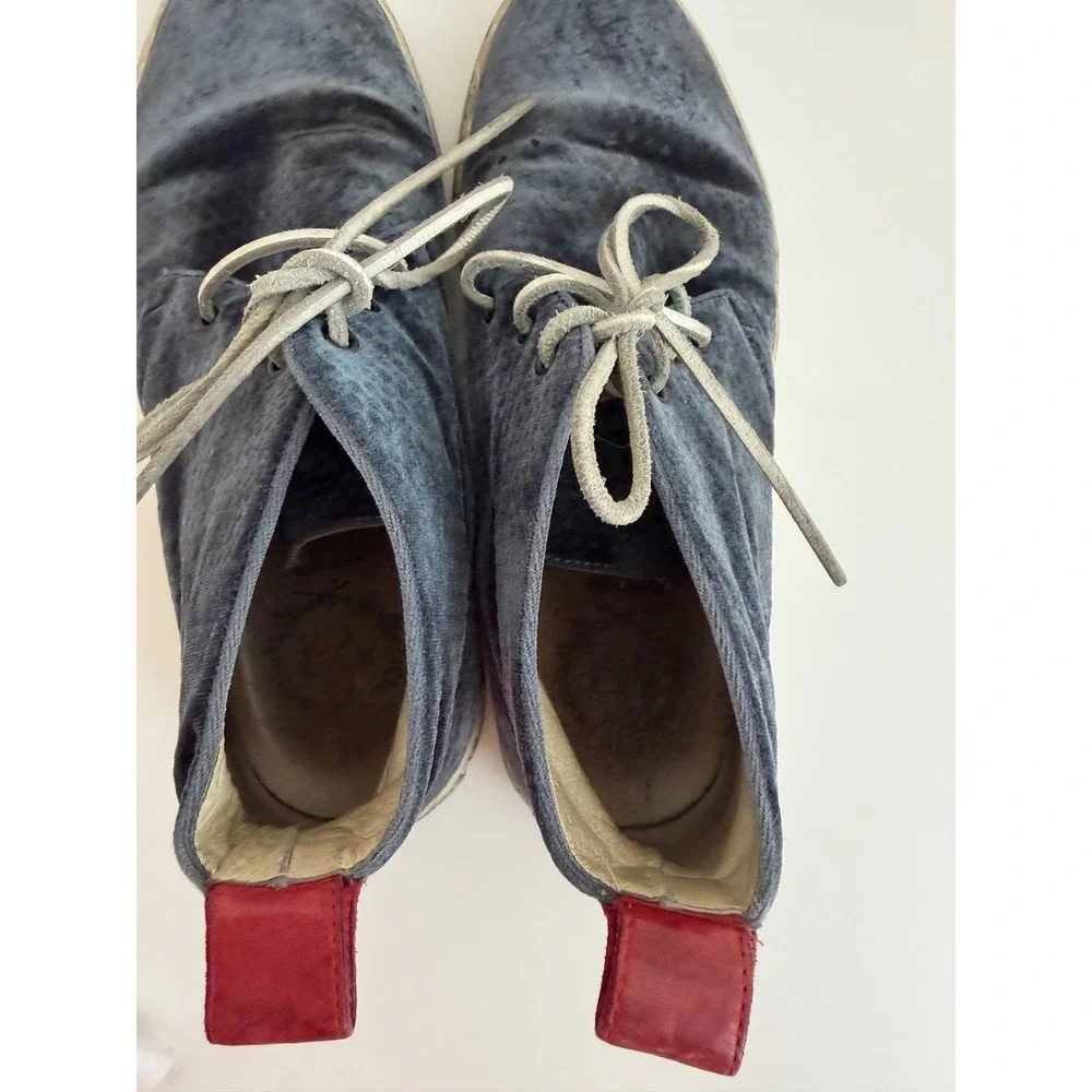 Del Toro Blue Velvet Chukka Sneakers Mens 9 Made in Italy Mid Top Shoes 312